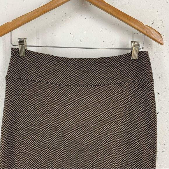 KAVU size Small Black & Brown Knit Herringbone Stretch Pencil Skirt - Picture 8 of 12